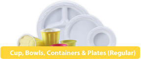 Cup, Bowls, Containers and Plates (Regular)